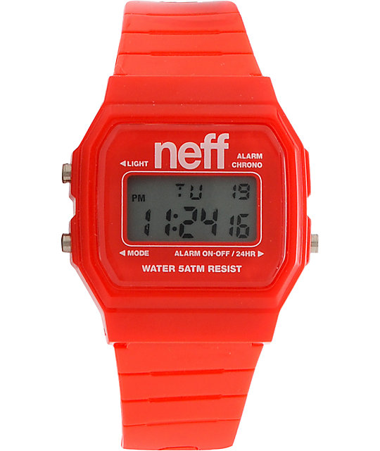 Neff Flava Red Digital Watch Zumiez