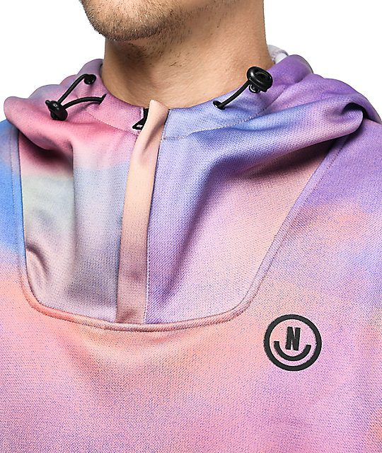 Neff Hero Shredded Pastel Tech Fleece Anorak Jacket Zumiez