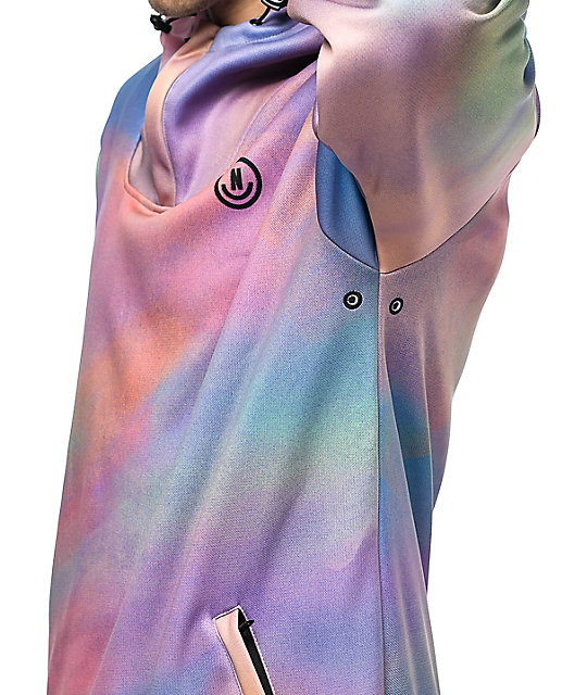 Neff Hero Shredded Pastel Tech Fleece Anorak Jacket Zumiez