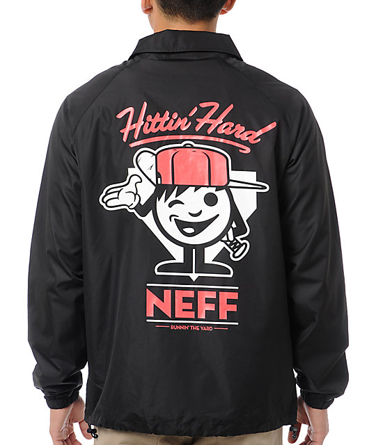 Neff Hitter Black Windbreaker Coach Jacket Zumiez