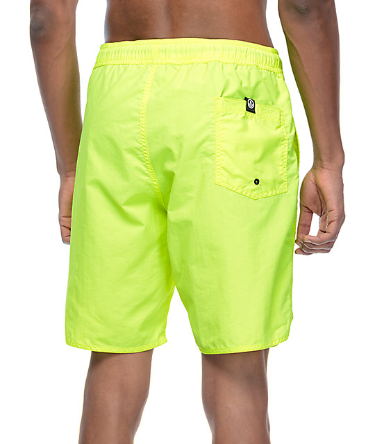 Neff Neon Yellow Nylon 19" Board Shorts Zumiez