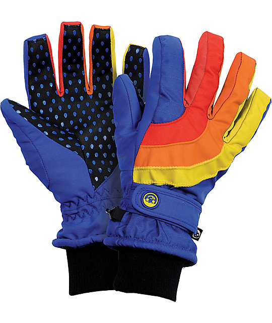 Neff Rainbow Blue Womens Snowboard Gloves Zumiez
