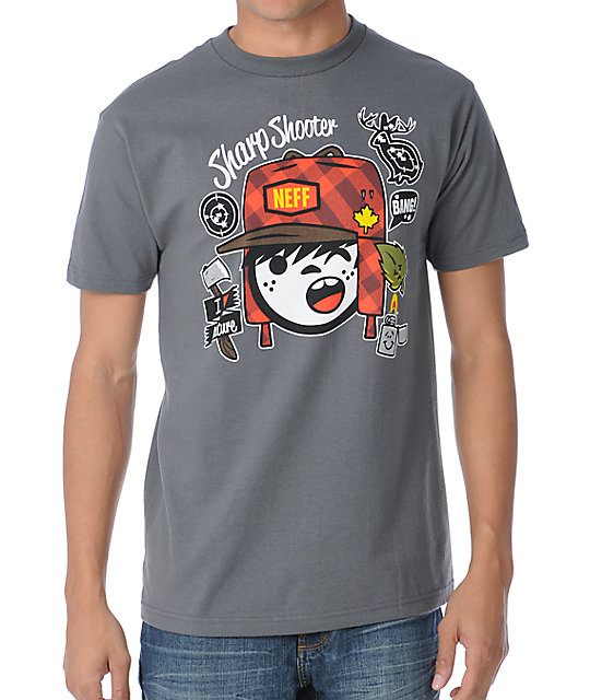 Neff Sharp Shooter Charcoal TShirt Zumiez