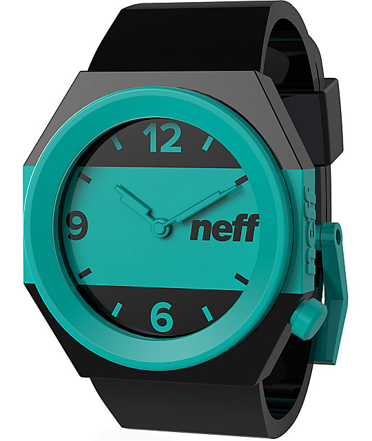 Neff Stripe Black & Teal Analog Watch Zumiez