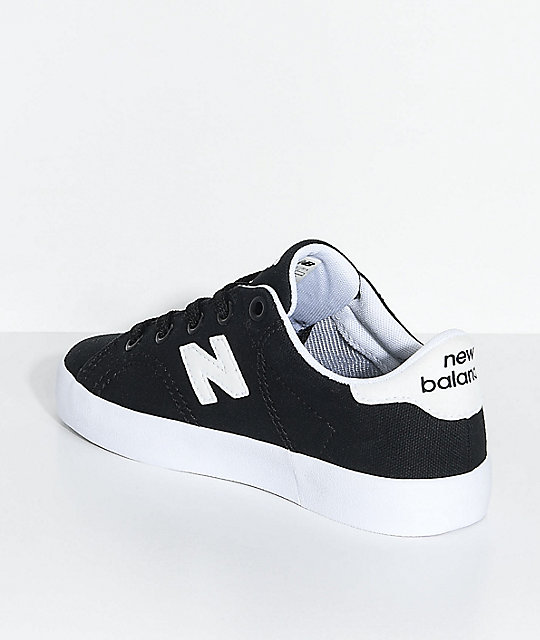 New Balance Numeric Boys Court Black & White Canvas Skate Shoes Zumiez