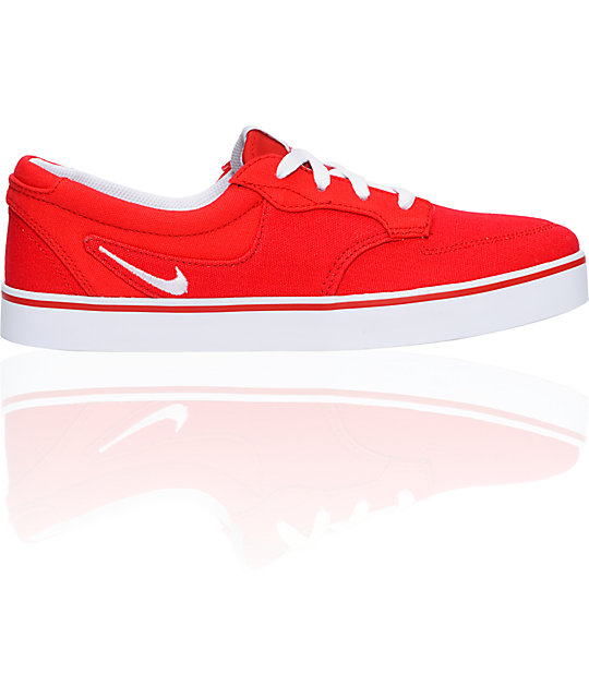 red nike canvas shoes