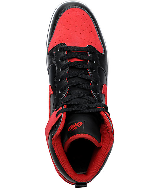 Nike 6.0 Dunk SE High Black & Red Skate Shoes Zumiez