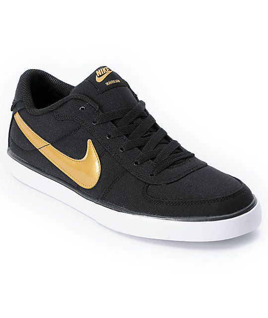 womens nike black with gold swoosh