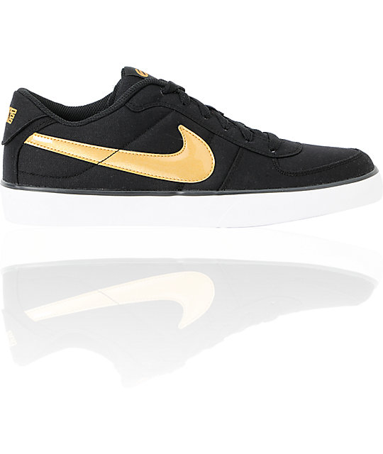 nike black gold shoes