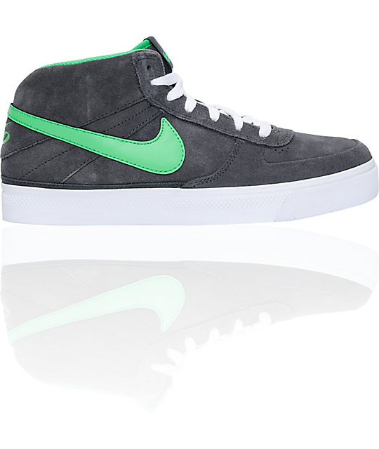 grey and green nikes