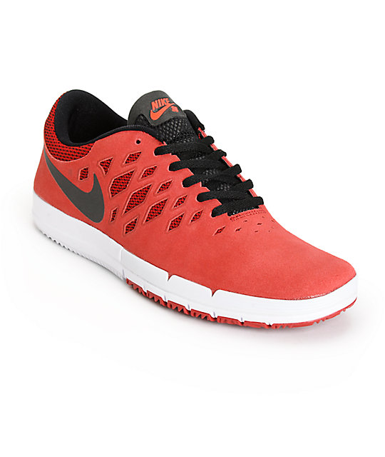 black and red nike trainers