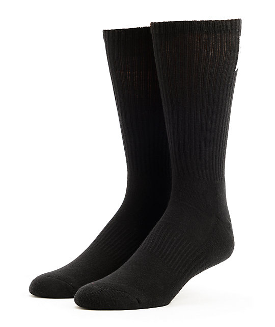 Nike SB 3 Pack Black Crew Skate Socks Zumiez