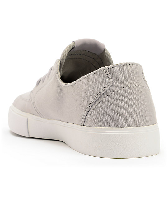 Nike SB Braata LR Grey & White Canvas Skate Shoes | Zumiez