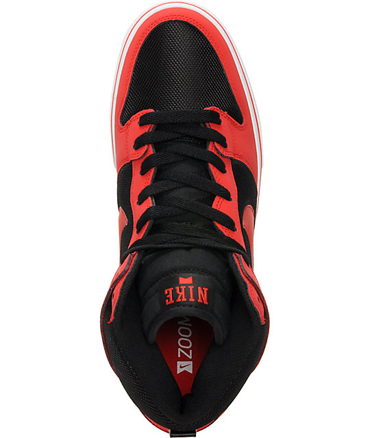 Nike SB Dunk High LR University Red & Black Skate Shoes Zumiez