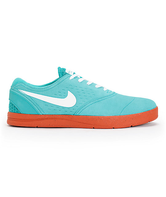 Nike SB Eric Koston 2 Lunarlon Turbo Green, White, & Rust Skate Shoes | Zumiez