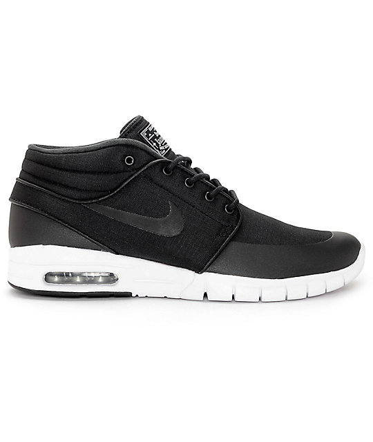 nike sb janoski max gunsmoke black & white skate shoes