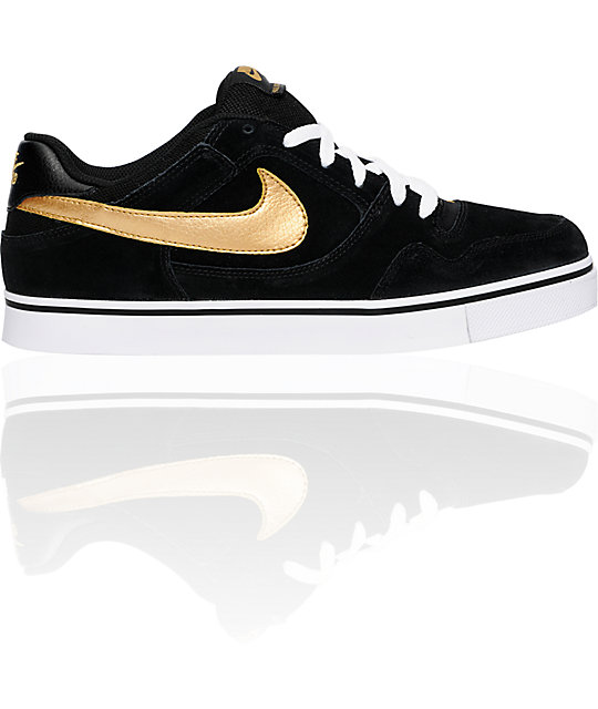 nike black gold shoes