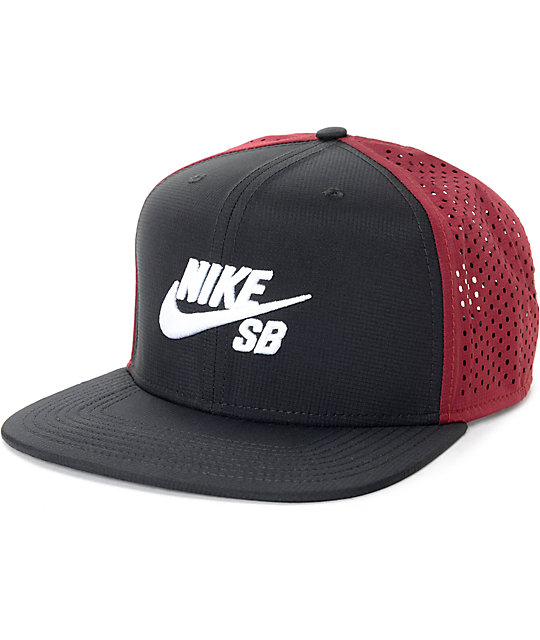 Nike SB Perforated Black & Red Trucker Hat at Zumiez PDP