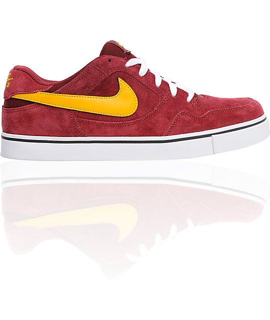 red yellow nike shoes
