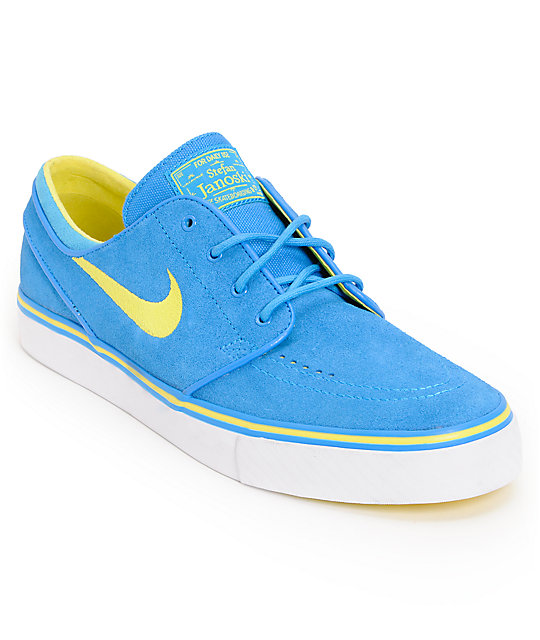 nike yellow and blue trainers
