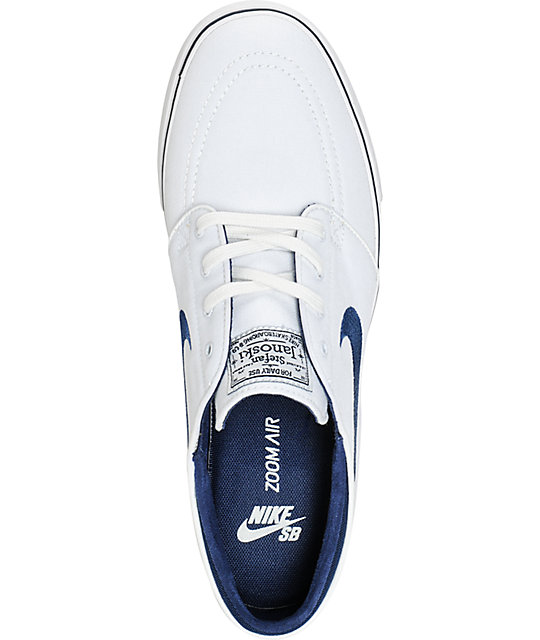 nike sb janoski summit white & black suede skate shoes