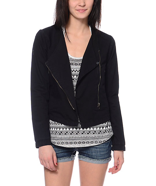 Nikita Crossover Black Denim Motorcycle Jacket Zumiez