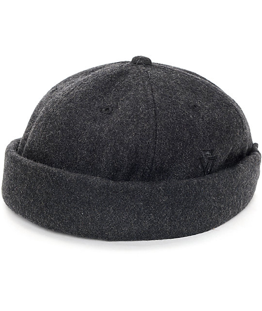 Ninth Hall Black Pigment Dyed Twill Brimless Hat at Zumiez PDP