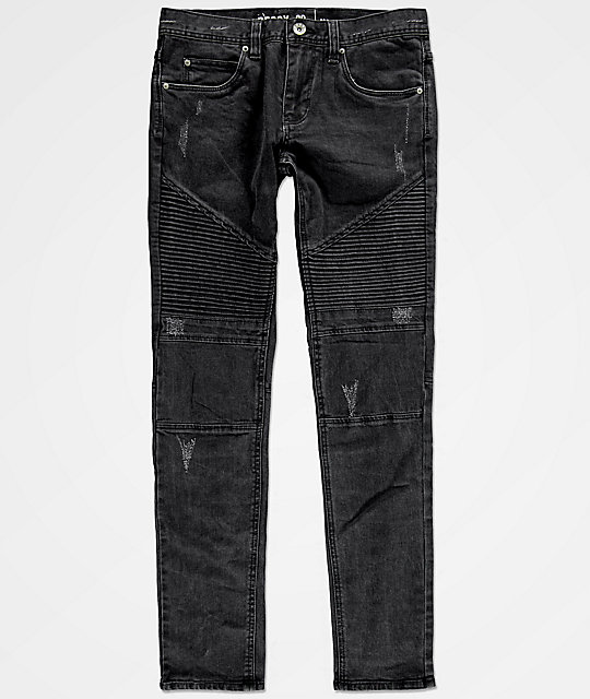 Ninth Hall Decoy Abyss Moto Black Destructed Jeans Zumiez