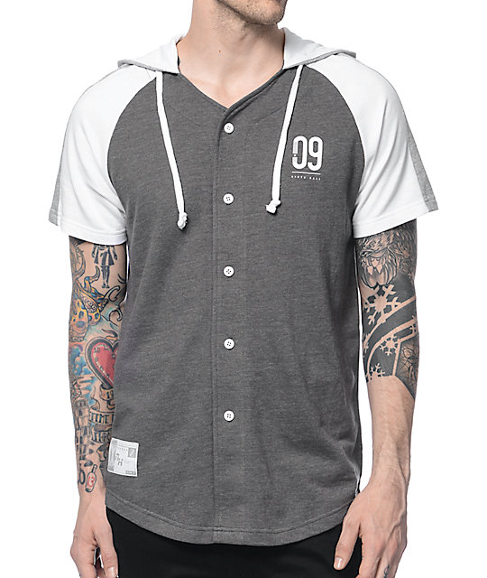 hooded baseball shirt