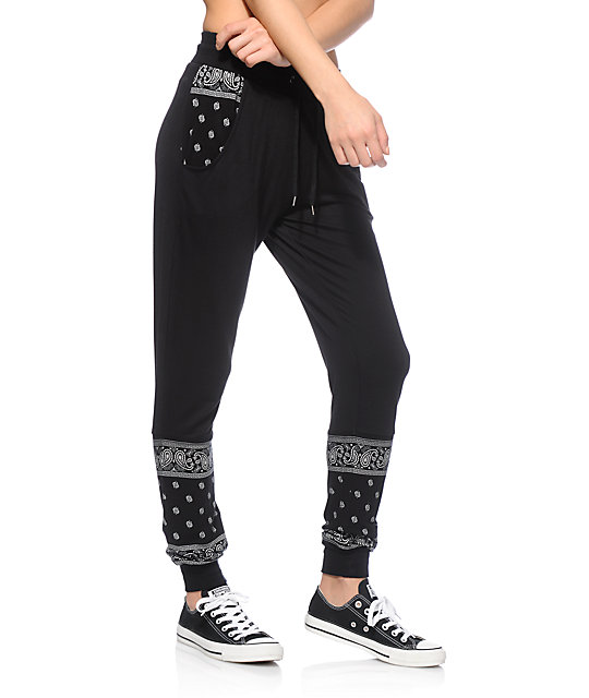 Ninth Hall Serena Bandana Panel Jogger Pants Zumiez