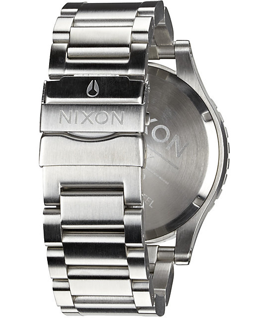 Nixon 5130 Tide Silver & Blue Sunray Analog Watch Zumiez