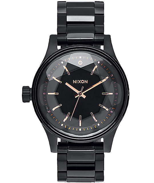 nixon facet 38 all black gold nixon facet 38 all black gold