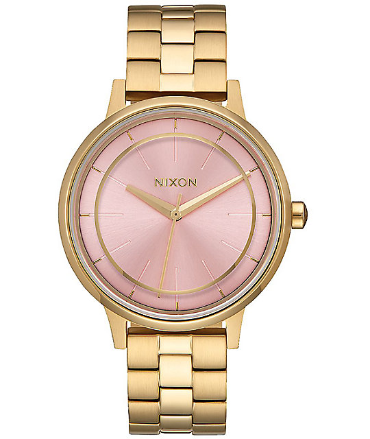 Nixon Kensington Light Gold & Pink Watch Zumiez