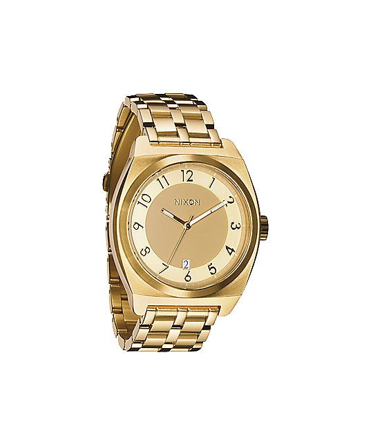 Nixon Monopoly Gold Analog Watch Zumiez