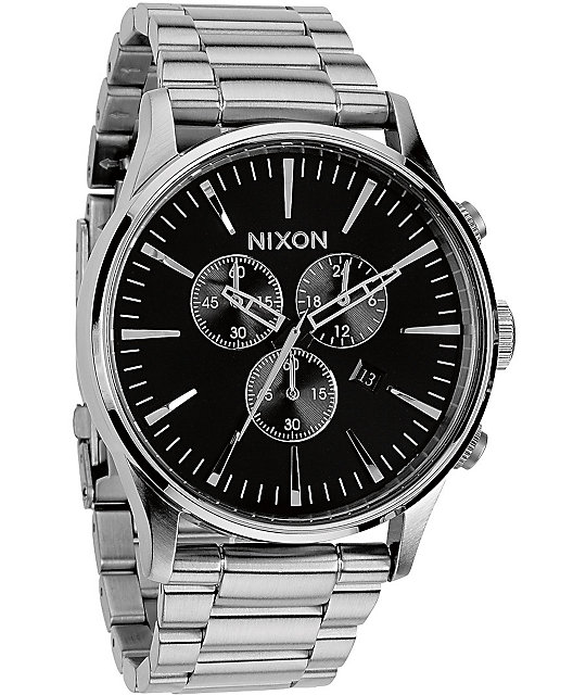 nixon sentry chrono silver