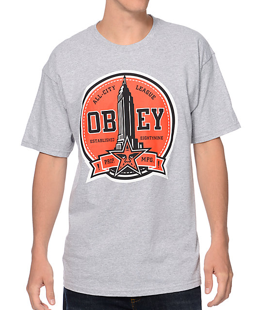 Obey All-City League Heather Grey T-Shirt