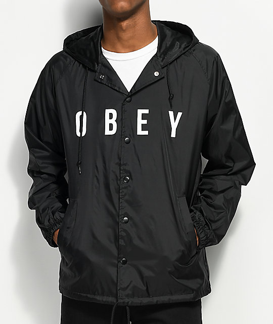 black obey windbreaker