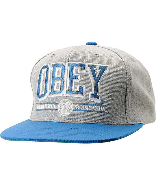 grey and blue snapback