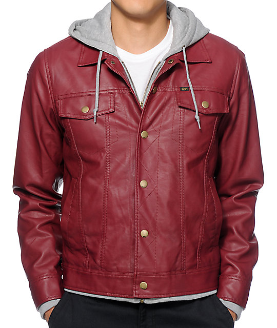Clothing S Obey Red Leather Jacket Obey Red Leather Jacket