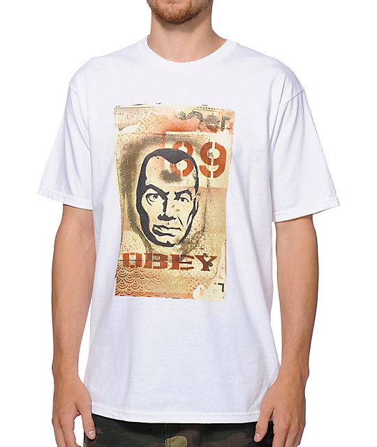 Obey Big Brother Canvas White TShirt