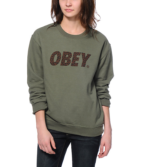 obey cheetah print sweatshirt