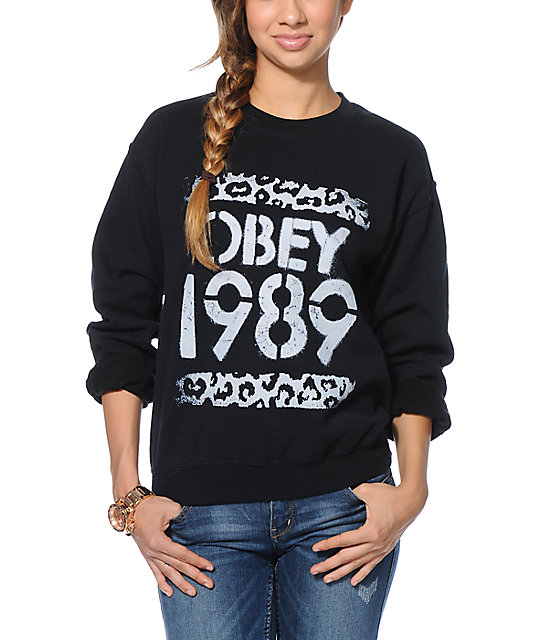 obey cheetah print sweatshirt