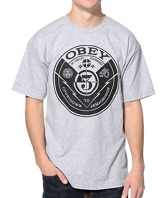 Obey Countdown Grey TShirt Zumiez