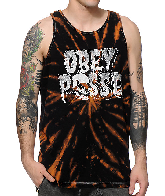 Obey Creeps Bleach Spiral Tank Top Zumiez