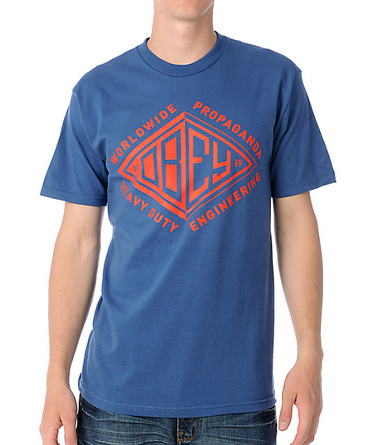 obey shirt blue