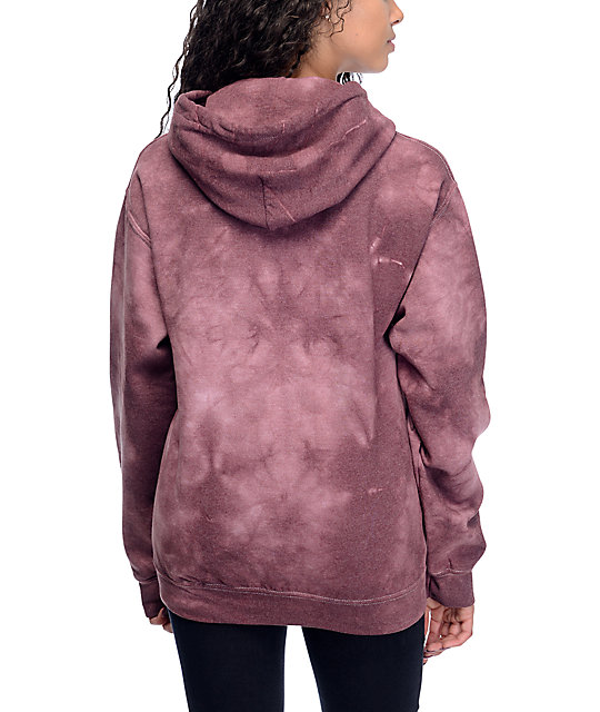 Obey Distressed Dewallen Burgundy Tie Dye Hoodie | Zumiez