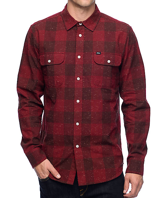 burgundy flannel shirt women's