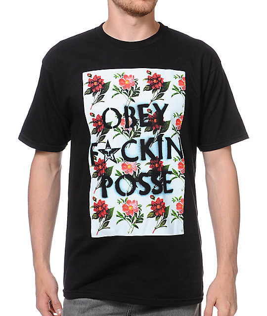 Obey Fckin Posse Black TShirt Zumiez