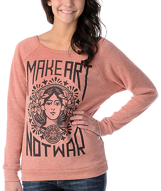 obey make art not war sweatshirt