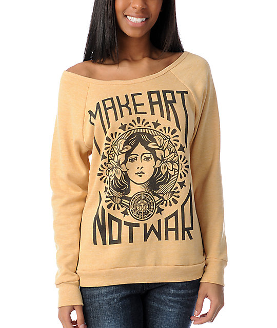 obey make art not war sweatshirt